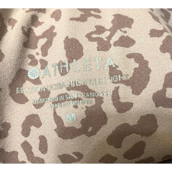 Athleta Elation Ultra High Rise Tight Leopard Mauve Pink Medium Leggings Yoga - Picture 7 of 12